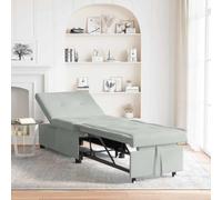 Traylux Sofá cama gris claro 194 x 67 x 82 cm terciopelo con función de relajación y espacio de almacenamiento multifuncional muebles tapizados para salón, habitación de invitados, oficina