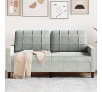 Traylux Sofá de 2 plazas gris claro de terciopelo, 140 cm de ancho del asiento con estructura de metal, muebles de salón modernos, cómodos muebles tapizados para habitaciones de invitados y paisajes