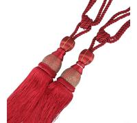 Trayne 2 alzapaños de cortina con borlas de bola grandes, 71 cm de longitud total, elegante cuerda decorativa para cortinas de ventana, cortinas de puerta en oro (rojo)