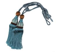 Trayne 2 alzapaños de cortina con borlas de bola grandes, 71 cm de longitud total, elegante cuerda decorativa para cortinas de ventana, cortinas de puerta en oro (azul)