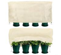 Trayne 2 cubiertas de protección contra heladas de plantas de invierno, tela no tejida, escudo frío para árboles de jardín, arbustos, plantas verdes, aislamiento beige (40 x 15 x 18 pulgadas)