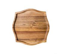 Trayne Bandeja de madera, plato de servir de madera natural para aperitivos, postres, aperitivos con diseño rústico, 20 x 20 cm y 25 x 25 cm