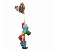 Trayne Estatua, adorno caprichoso de tronco de árbol con gnomo trepador, decoración de jardín de resina, para paisaje al aire libre o exhibición interior, diseño divertido brillante (S)