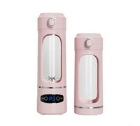 Trayne Exprimidor portátil, licuadora recargable por USB de 600 ml con 12 cuchillas de acero inoxidable para batidos, batidos y botella de plástico, carga tipo C (gris)