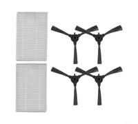 Trayne Kit de cepillo lateral y filtro para robot aspirador Zigma 980 981, 2 filtros y 4 cepillos laterales para una limpieza eficiente de los bordes