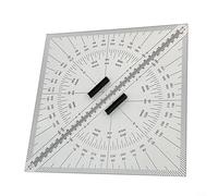 Trayne Paquete de 2 triángulos de trazado de gráfico marino, transportador de 300 mm, herramienta de navegación acrílica para barcos y yates, juego de dibujo transparente cuadrado