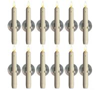 Trayne Paquete de 6 velas con sensor para ventana, encendido/apagado automático del atardecer al amanecer con ventosa, luces LED de llama parpadeante 3D para Navidad, Halloween (6 piezas)