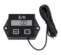 Trayne Tacómetro digital, medidor de horas, herramienta de mantenimiento del motor para equipos a gas, rastrea RPM y horas acumuladas, cuerpo ABS negro