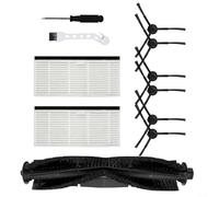 Trayne Vexilar Piezas de repuesto para Honiture Pro Robot Aspirador Kit de accesorios, 1 cepillo principal, 6 cepillos laterales, 2 filtros herramienta de limpieza