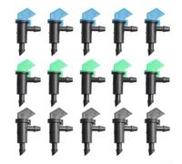 Trayneel 60 unidades de goteros de bandera ajustables para riego de jardín para un control preciso del flujo de agua, cabezales de interruptor de riego por goteo de plástico para plantas en maceta