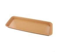 Trayneel Bandeja de goteo de resina para macetas de interior y exterior, colector de agua rectangular con parte inferior gruesa, beige/marrón M/L/XL (marrón L)