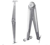 Trayneel Bisagra de soporte de tapa recta de metal de 26 cm para puertas de muebles de armario, tapa de elevación plegable con bisagras con posición de parada, funcionamiento sin ruido, plateado