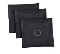 Trayneel Bolsa de arena rellenable para base cruzada, base de asta de bandera de plumas, bolsa de ancla con peso, resistente al viento, soporte para banderas al aire libre, color negro, paquete de 3