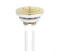 Trayneel Botón de repuesto para tanque de inodoro de doble descarga ABS con barra ajustable de 100 mm para cisterna de baño, control de descarga de ahorro de agua, oro cepillado, fácil de instalar