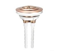 Trayneel Botón de repuesto para tanque de inodoro de doble descarga ABS con barra ajustable de 100 mm para cisterna de baño, control de descarga de ahorro de agua, oro cepillado, fácil de instalar