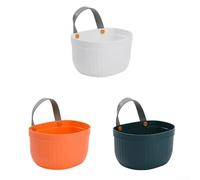 Trayneel Cesta de almacenamiento de cocina montada en la pared para frutas, verduras, aperitivos, organizador colgante de polipropileno con asas, ahorro de espacio, estante de gabinete, paquete de 3