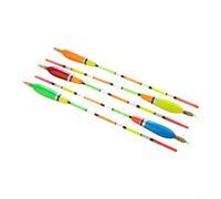 Trayneel Juego de 5 flotadores de pesca de abeto Barguzinsky de madera de balsa sensibles deslizantes, cola de alta visibilidad, ligera, resistente a las grietas, no se decolora, revestimiento