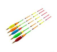 Trayneel Juego de 5 flotadores de pesca de abeto Barguzinsky de madera de balsa sensibles deslizantes, cola de alta visibilidad, ligera, resistente a las grietas, no se decolora, revestimiento