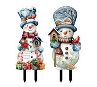 Trayneel Letreros LED de Navidad para decoración de jardín al aire libre, pantalla de luz multicolor con estaca de caramelo acrílico de 36 cm, juego para decoración de césped, porche y entrada