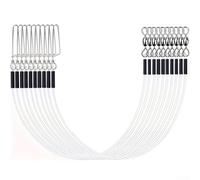 Trayneel Línea líder de pesca de fluorocarbono de 20 a 80 libras para agua salada y agua dulce, resistente a la abrasión, alambre líder de fregadero rápido con broche giratorio, juego de 12 piezas en