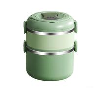 Trayneel Lonchera aislada japonesa multicapa de acero inoxidable 304 con hebilla de doble cara, capacidad de 1080 ml a 4120 ml, apta para microondas, verde o blanco (D)