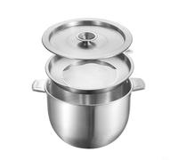 Trayneel Olla de filtro de aceite de sopa de acero inoxidable con tapa, tanque de manteca de cerdo, colador de aceite, cuenco para aceite de oliva casero, aceite de coco y almacenamiento de grasa de