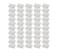 Trayneel Soporte de caballete acrílico para tarjetas de visita, etiquetas de letreros de 2 x 4 cm, soporte de acrílico transparente para letreros de 40 unidades (50 unidades)