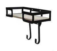 Trayneel Soporte de pared para tabla de planchar para lavandería, ahorro de espacio, diseño de patas en T ajustables, construcción de metal y madera, capacidad de 30 libras con ganchos extraíbles