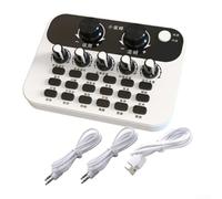 Trayneel Tarjeta de sonido de transmisión en vivo móvil Little Bee con micrófono condensador altamente sensible para interfaz de audio USB, 32 bits, 60 dB, SNR, 60 Hz-15 kHz, respuesta de frecuencia