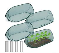 Trayneel Up Garden - Cubierta de malla para plantas con clavos para el suelo, tienda protectora plegable para plantas al aire libre, barrera de insectos y pájaros, marco frío, 39.37 x 15.74 x 15.74