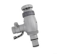 Trayneel Válvula de émbolo de piscina para piscinas sobre el suelo para mangueras de 125 y 15 pulgadas, válvula de cierre ABS con soporte de tubo y abrazadera para bombas de filtro, control de flujo