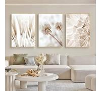 Trayosin Juego de 3 pósteres modernos de estilo bohemio de hierba de las Pampas, decoración para salón, dormitorio, arte de pared, sin marco, impresión artística en lienzo (D, 40 x 50 cm)