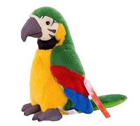 Trayosin Peluche de loro kawaii, peluche realista, cojín de peluche, juguete suave, cojín de peluche, regalo para niños, niñas, niños, 28 cm (verde)