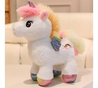 Trayosin Peluche de unicornio, arco iris, juguete de peluche para abrazar y jugar, lindo adolescente, corazón, muñeca de peluche regalo (25 cm, blanco)