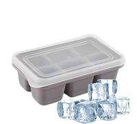 Trays - 6 Cavity Square Freezer Mold, Stackable Non Stick Drink Ice Block Maker with Food Grade Safe Material, Ideal for Cocktail Coffee Whiskey Juice Kitchen