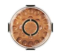 Trays Deviled Eggs - Wood Acrylic, 24 Slot Organizer Secure Lid | Deviled Egg Holder Serving Platter, Appetizer Display Tray For Party, Home Kitchen, Buffet, Catering, Holiday, Thanksgiving