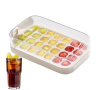 Trays, Silicone Ice Molds, Freezer Iced Maker, 28 Grid Easy Release Design with Bin for Drinks for Kitchen, Fridge, Home, Party, Cocktail, Tea, Coffee, Beer, 9.02x5.39x2.64 Inches
