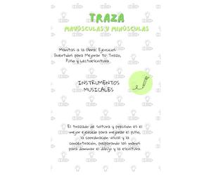Traza Mayúsculas y Minúsculas: Mi Primer Libro de Instrumentos Musicales para Colorear: Aprende Caligrafía con la Música: Repasa Nombres, Colorea el Mundo Sonoro y Desarrolla la Motricidad Fina.