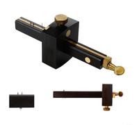 Trazador de mortaja de ébano resistente con corredera de latón para un rendimiento fiable en tareas tradicionales de carpintería (A)