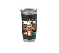 Trazando mi camino a través del caos Funny Nurse Design Nursing Vaso térmico de acero inoxidable de doble pared