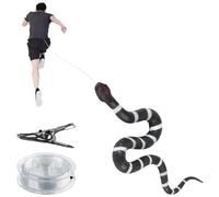 Trazos de serpiente para adultos, juguete de serpiente de silicona, accesorios de simulación de serpientes con cuerda y clip, movimiento , decoración de Halloween