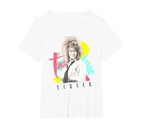 Trazos y Formas Retro de Tina Turner Camiseta, Mujer Tallas Grandes, Blanco, 1XL Grande