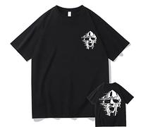 Trconk Camisetas MF Doom Imprimir Algodón Camisetas Hombre Mujer Casual Suelto Negro Loose Hip Hop Moda Camisetas Manga Corta Tops-Black||XXS