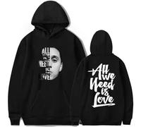 Trconk Canserbero All We Need Is Love Merch Sudadera con Capucha Unisex Impresas Manga Larga Pullover Sudaderas Moda Casual Hoodies para Hombres Mujeres XS~4XL-Black||XS