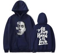 Trconk Canserbero All We Need Is Love Merch Sudadera con Capucha Unisex Impresas Manga Larga Pullover Sudaderas Moda Casual Hoodies para Hombres Mujeres XS~4XL-Black||XS