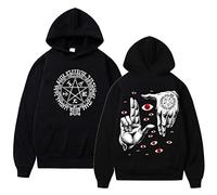 Trconk Divertido Vintage Sudaderas con Capucha Hellsing Ultimate Anime Genial Sudaderas Moda Dibujos Animados Casual Mujer Hombre Tops Sudaderas XXS~4XL-Black||XXS