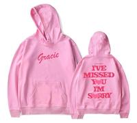 Trconk Gracie Abrams I've Missed You Im Sorry Tour Merch Sudaderas con Capucha Unisex Pocket Drawstring Sudadera De Manga Larga Moda Impreso Pullover Hoodies para Hombres Mujeres XS~4XL-Black||XS