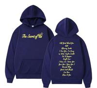Trconk Gracie Abrams The Secret of Us Merch Sudadera con Capucha Hombres Mujeres Unisex Impreso Sudaderas De Manga Larga Moda Casual Hoodies Pullover Tops XS~4XL-Black||XS