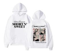 Trconk Sabrina Carpenter Merch Sudadera con Capucha Hombre Mujer Estampada Moda Manga Larga Jersey Hoodie Unisex Oversize Sudadera XS~4XL-White||s