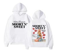 Trconk Sabrina Carpenter Merch Sudadera con Capucha Hombres Mujeres Moda Unisex Manga Larga Jersey Top Informal Sudadera Estampada Oversize Hoodie XS~4XL-White||l